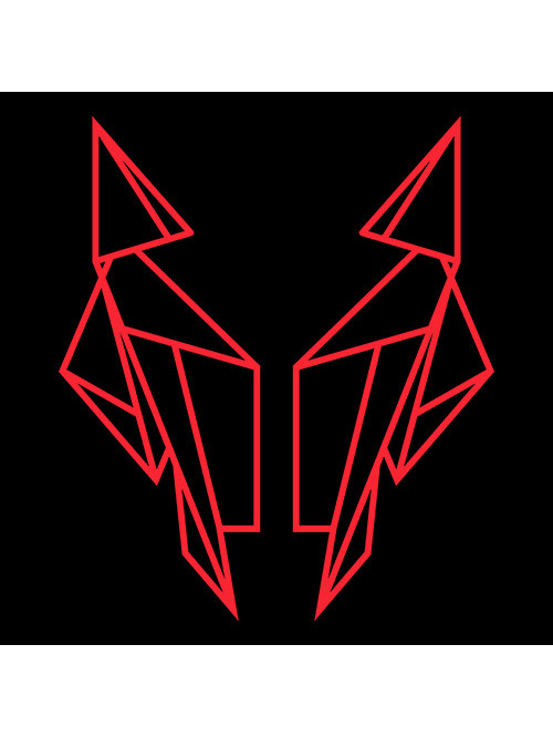 Wolf logo icon red simple Royalty Free Vector Image
